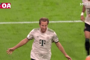 凱恩拜仁生涯100球！迪亞斯禁區(qū)內(nèi)突破分球，凱恩推射破門雙響！