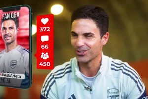 阿爾特塔回答球迷提問：我選擇踢足球是因?yàn)榭伤﹀伣o其他十個隊(duì)友